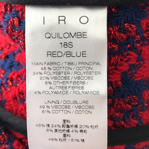 IRO Quilombe Metallic Frayed Tweed Jacket/Blazer Red and Blue Size 34 US 2(XS) - Picture 9 of 9